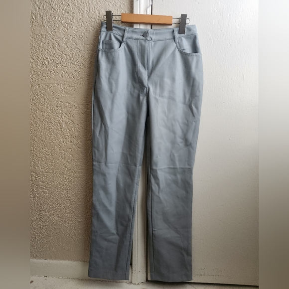 NWOT OAK & FORT- Straight Fit Vegan Leather Pant - Picture 2 of 8